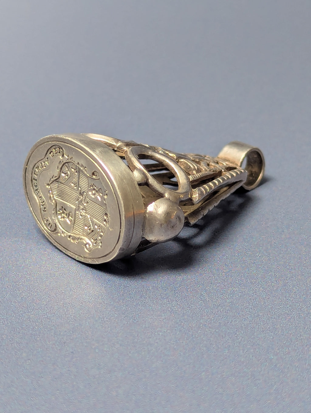 18thC Silver Worshipful Company of Barbers Armorial Fob Seal  - DE PRESCIENTIA DEI