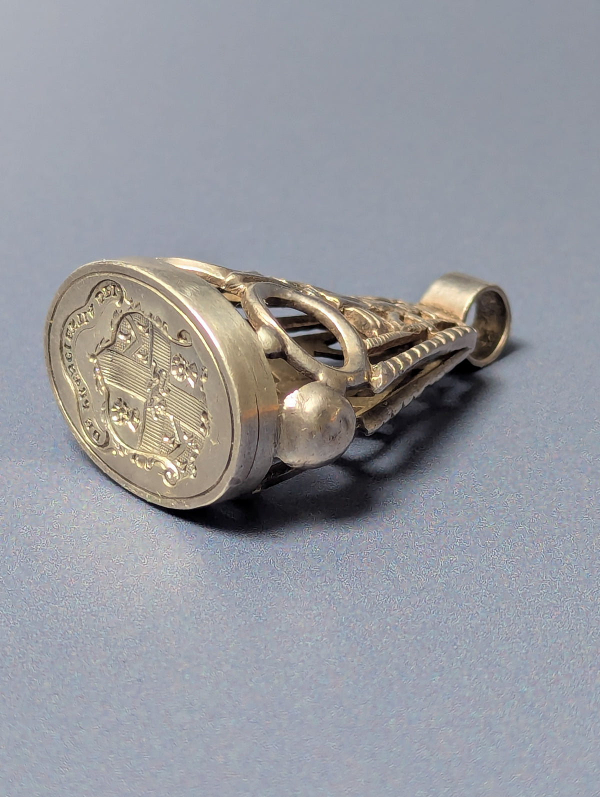 18thC Silver Worshipful Company of Barbers Armorial Fob Seal  - DE PRESCIENTIA DEI