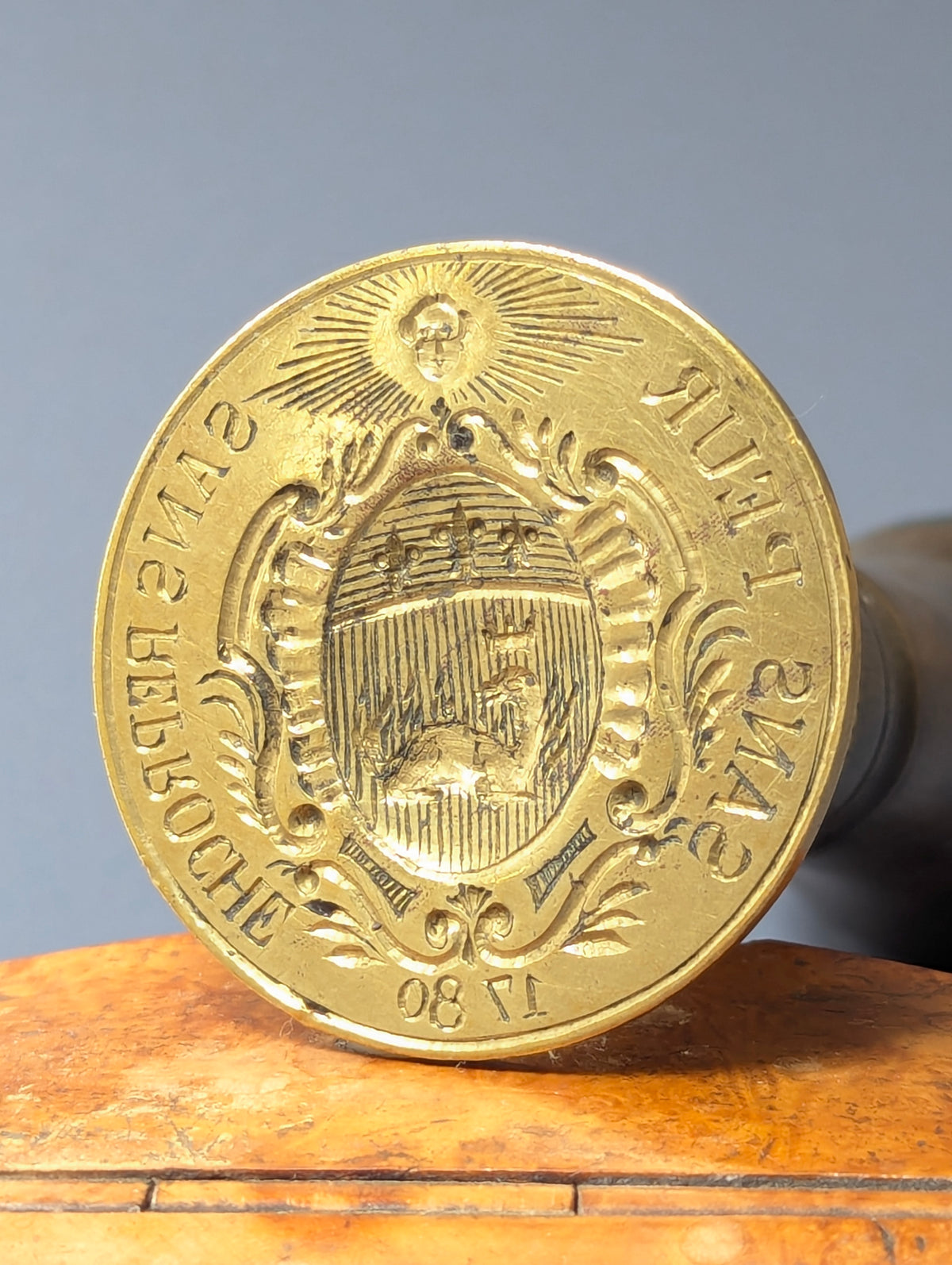 Fine 1780 French LE HAVRE Town Desk Wax Seal - Chevalier Bayard