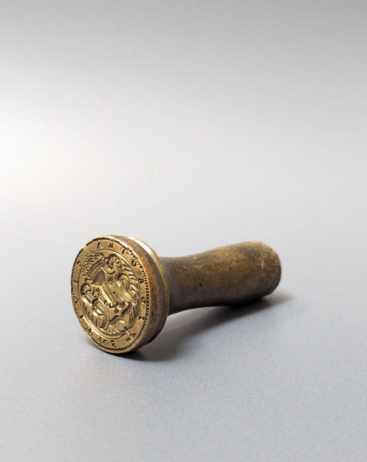 18thC Polish Brass Sobotka Town Desk Seal