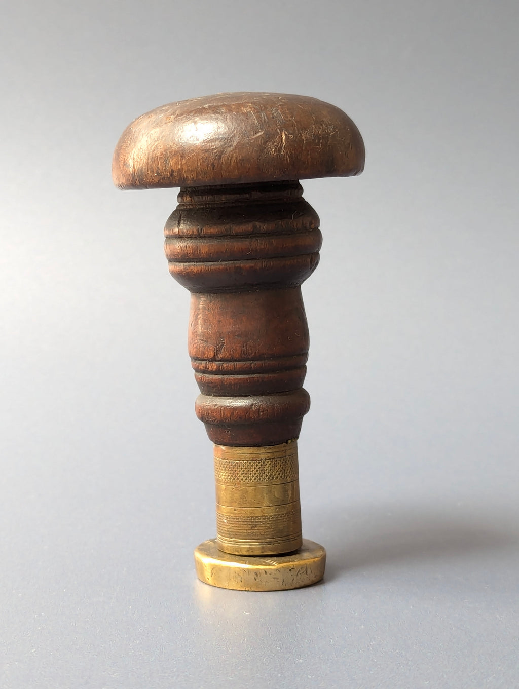 Early 18thC Continental Wood Brass  Personal Desk Seal - HARTMANN