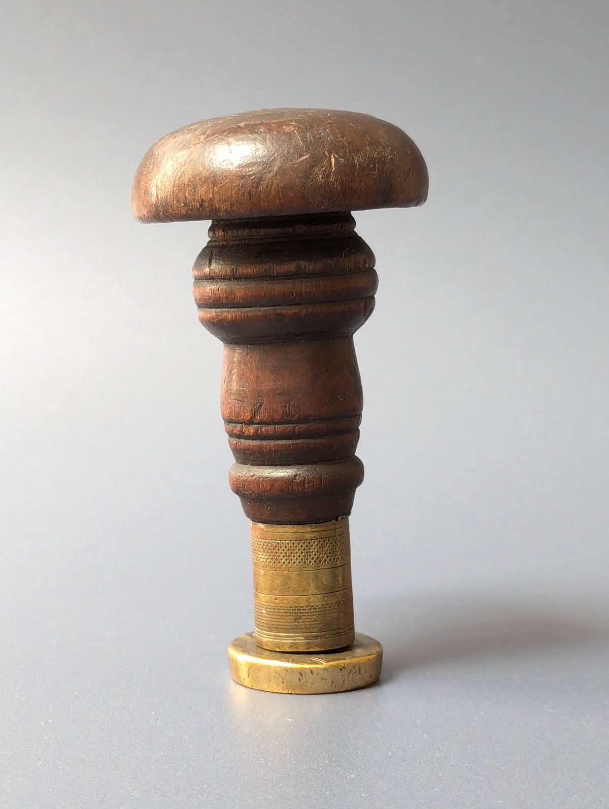 Early 18thC Continental Wood Brass  Personal Desk Seal - HARTMANN