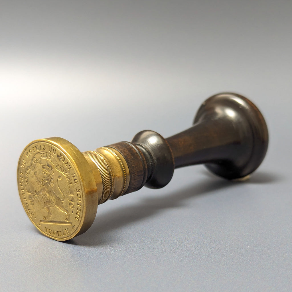 19thC French Brass Justice de Paix HAINAUT