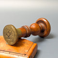 19thC Wood Brass Police Town Desk Seal - WISMAR, GERMANY