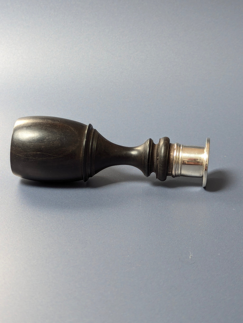Fine George III Hallmarked Silver & Ebony Desk Seal - GORHAM