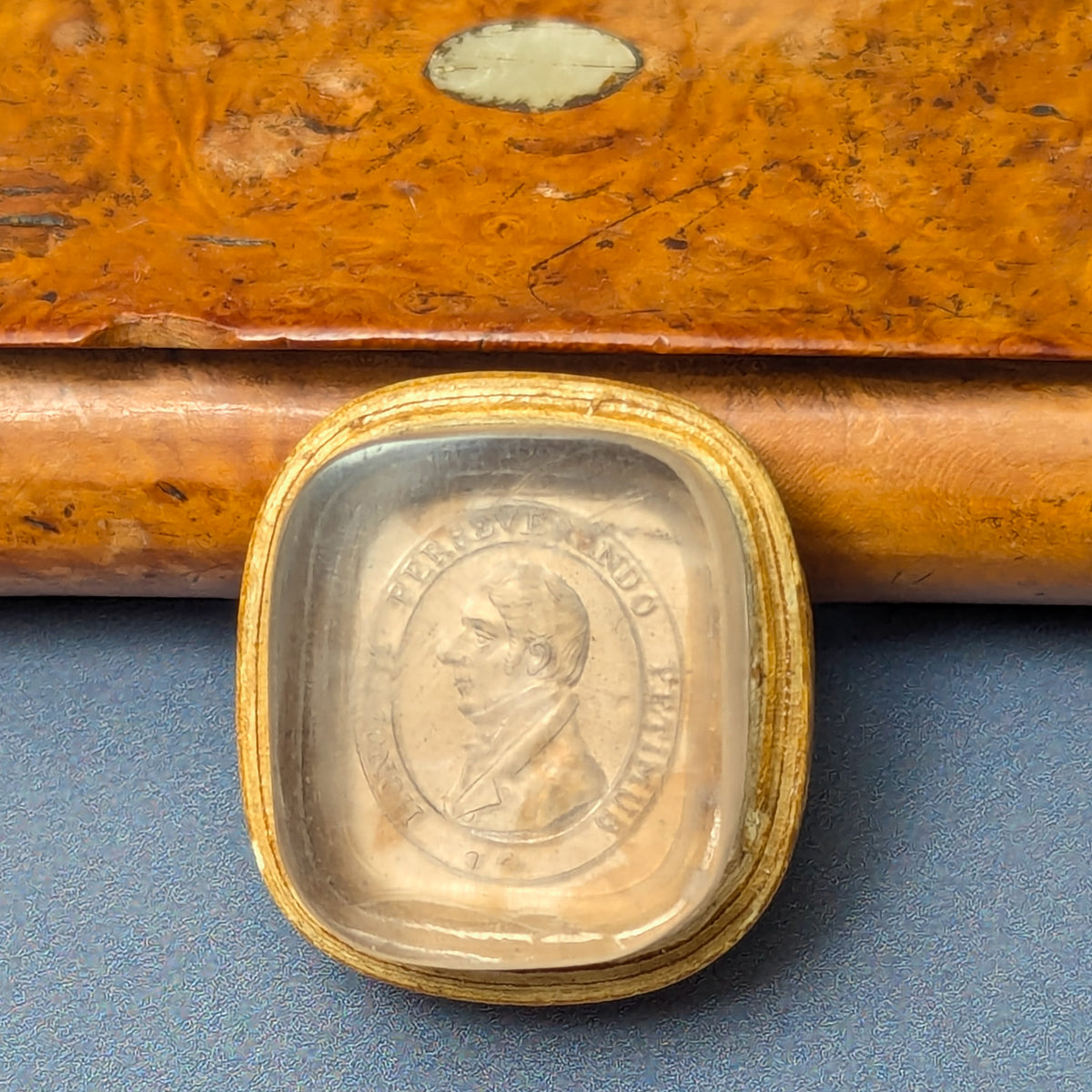 c1817 Glass Plaster Desk Matrix -  Honorem Perseverando Petimus