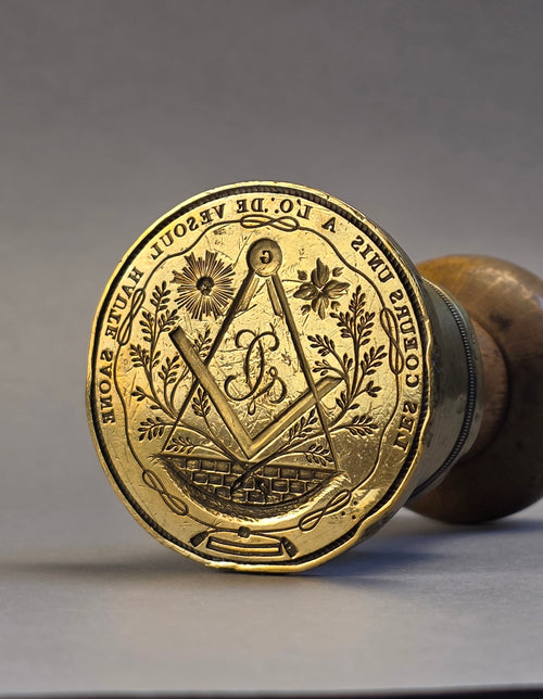 FRENCH GRAND ORIENT DE FRANCE VESOUL UNITED HEARTS COEURS UNIS LODGE DESK SEAL