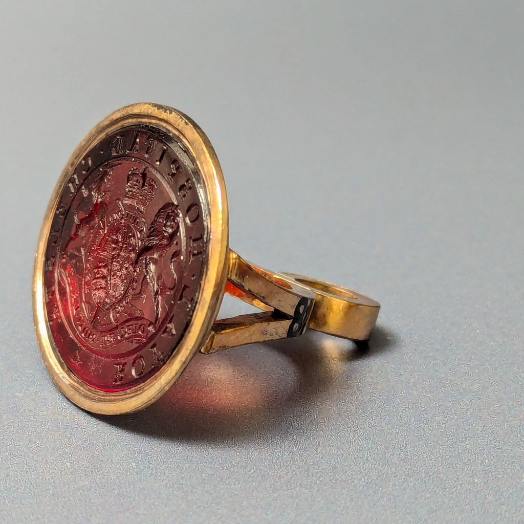 Early 19thC Gilt and Glass ROYAL HOSPITAL CHELSEA Fob Wax Seal