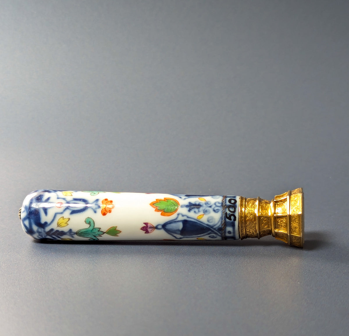 Fine Elaborate Gold Mounted Ceramic Armorial Seymour Tollemarche Duke of Somerset Desk Seal