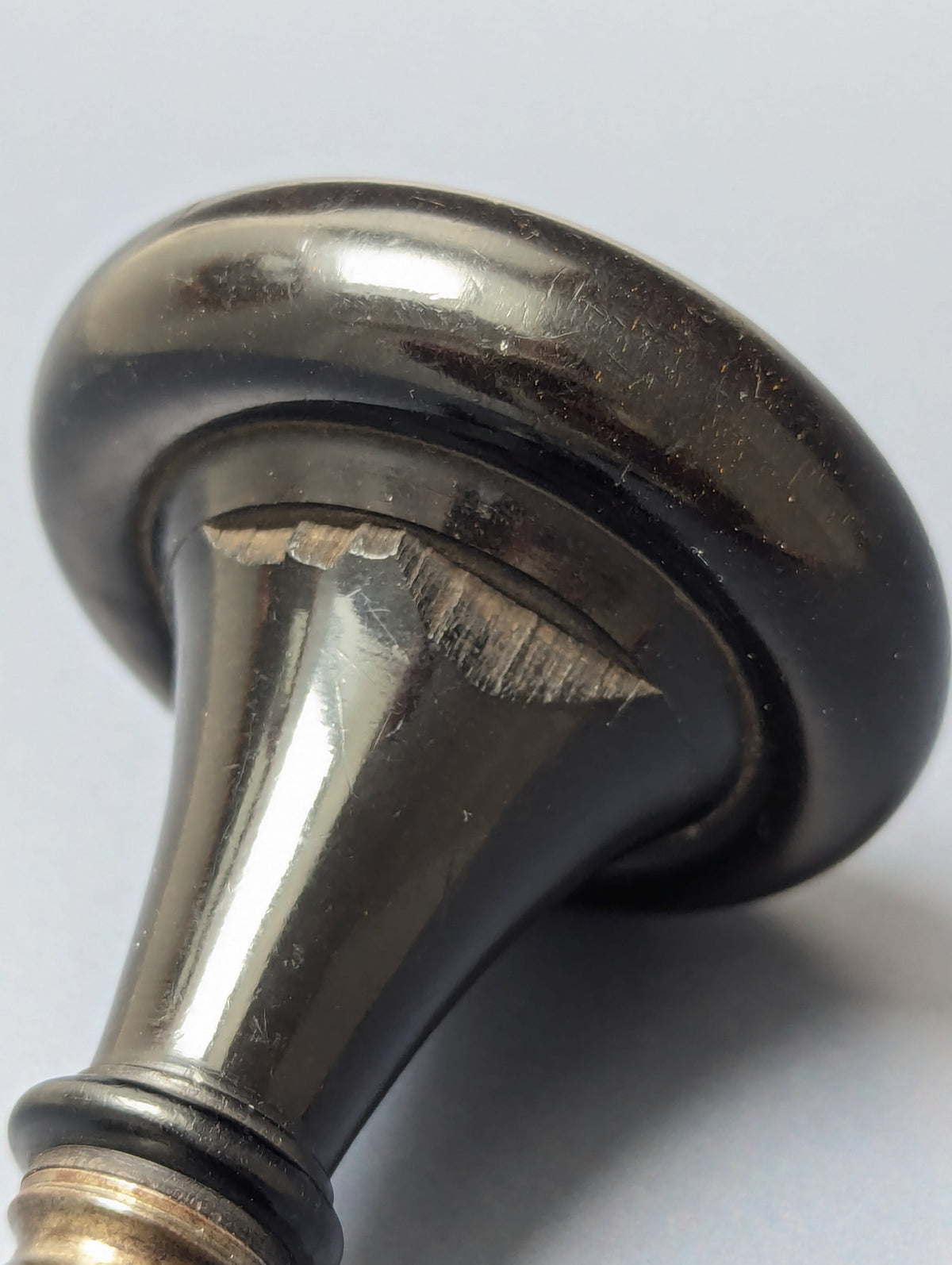 c1848 English Ebony & Steel Desk Wax Seal - Seal of Bishop William Ullathorne