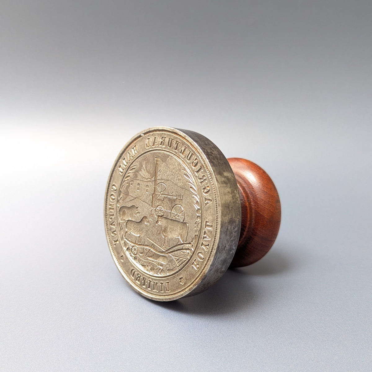 An 1860's Steel and Wood Desk Wax Seal - The Royal Agricultural Hall Company