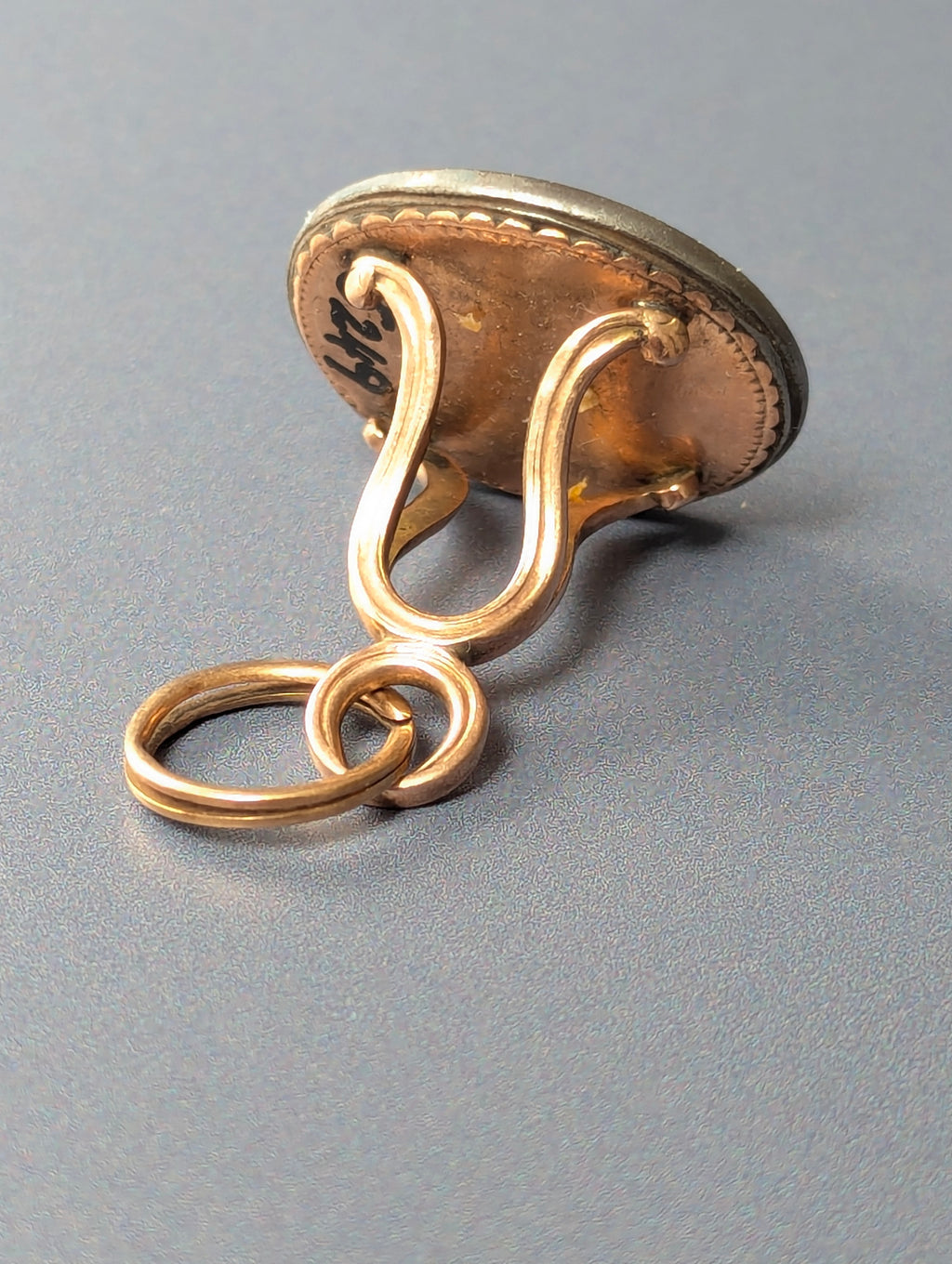 19thC Gilt & Steel Continental Armorial Fob Seal