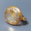 Early 19thC Continental Gilt and Crystal Armorial Spinning Fob Seal & Pendant