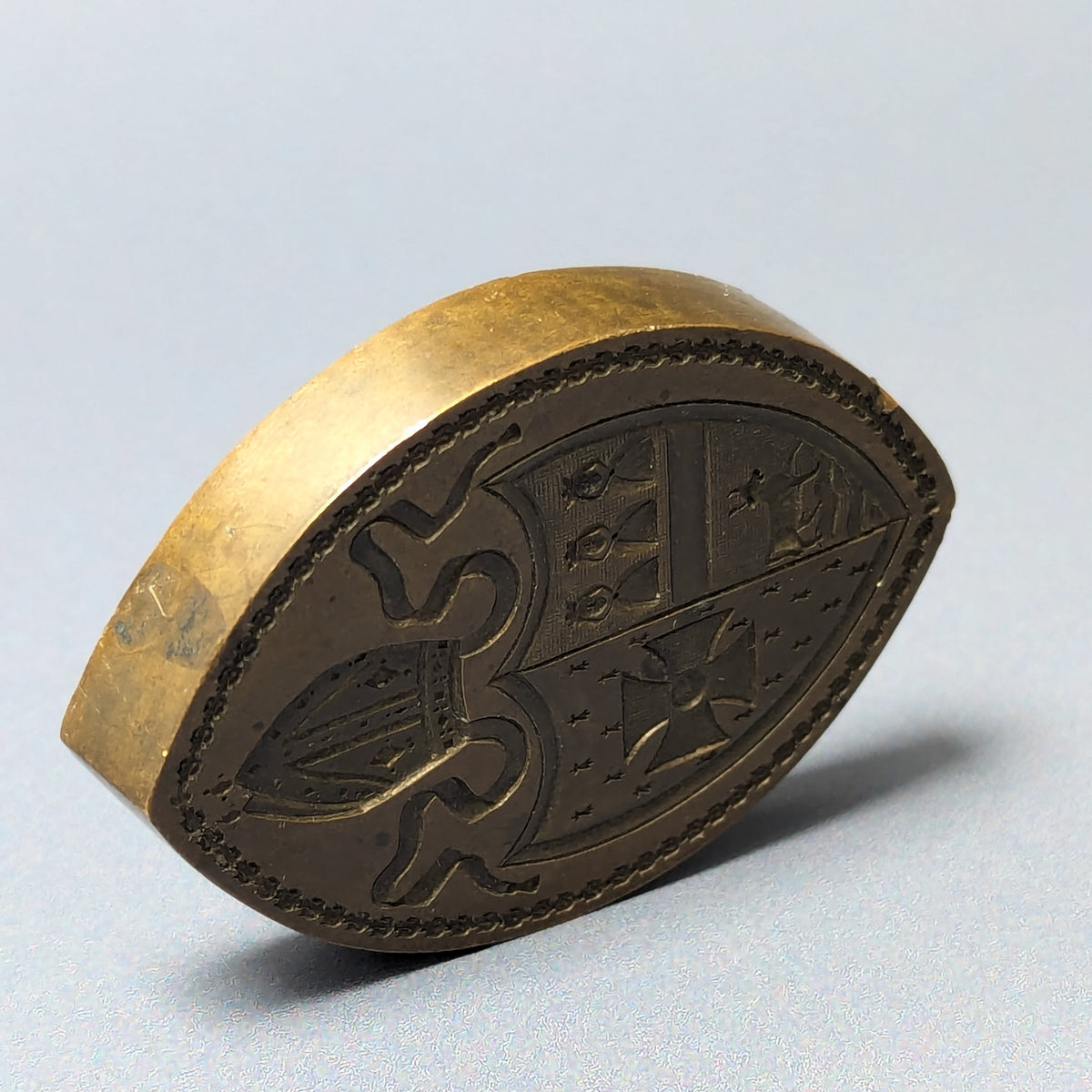 c1810 Bronze Religious Armorial Desk Seal - Charles Moss, Bishop of Oxford