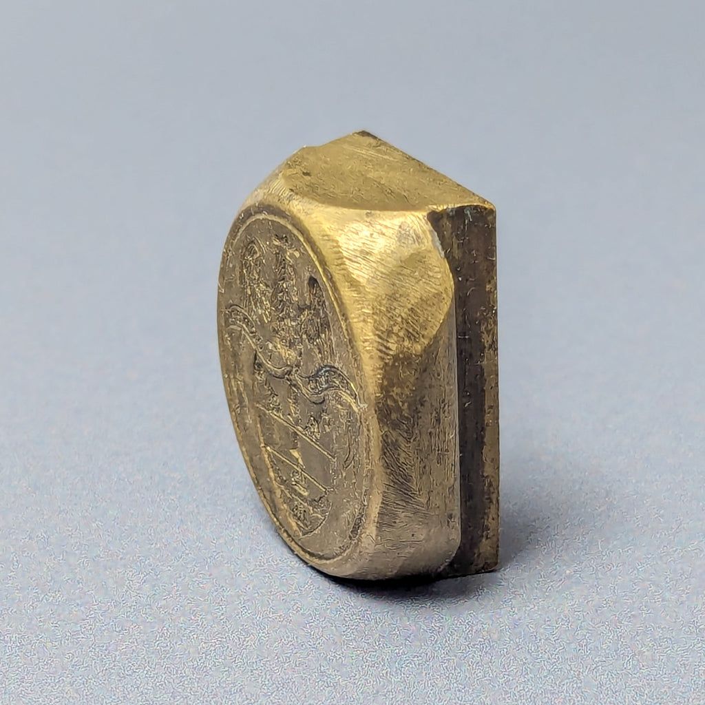 Early 19thC Brass Machine Mounted Armorial Wax Seal for Columbia