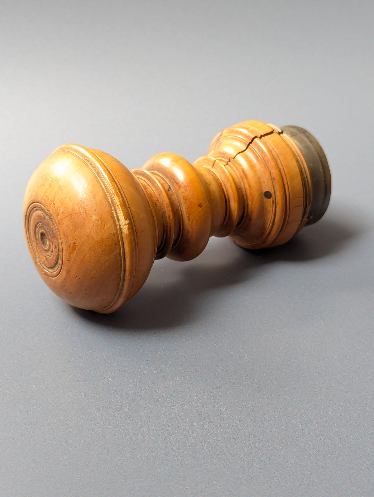 Large Superb Early 19thC Swiss Boxwood & Silver Armorial Desk Seal