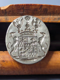 19thC Gilt & Steel Continental Armorial Fob Seal