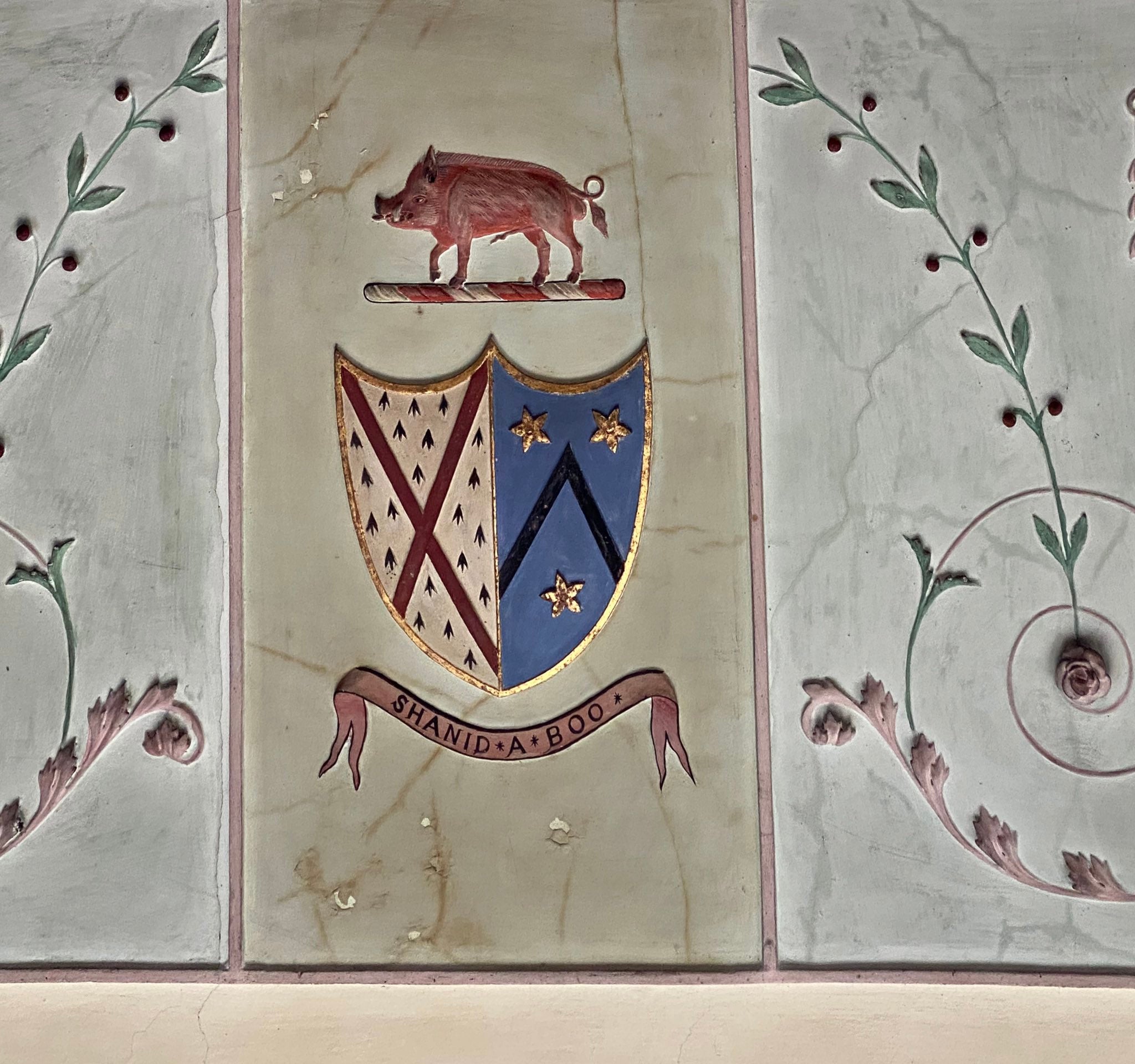 painted armorial of Fitzgerald family desk wax seal