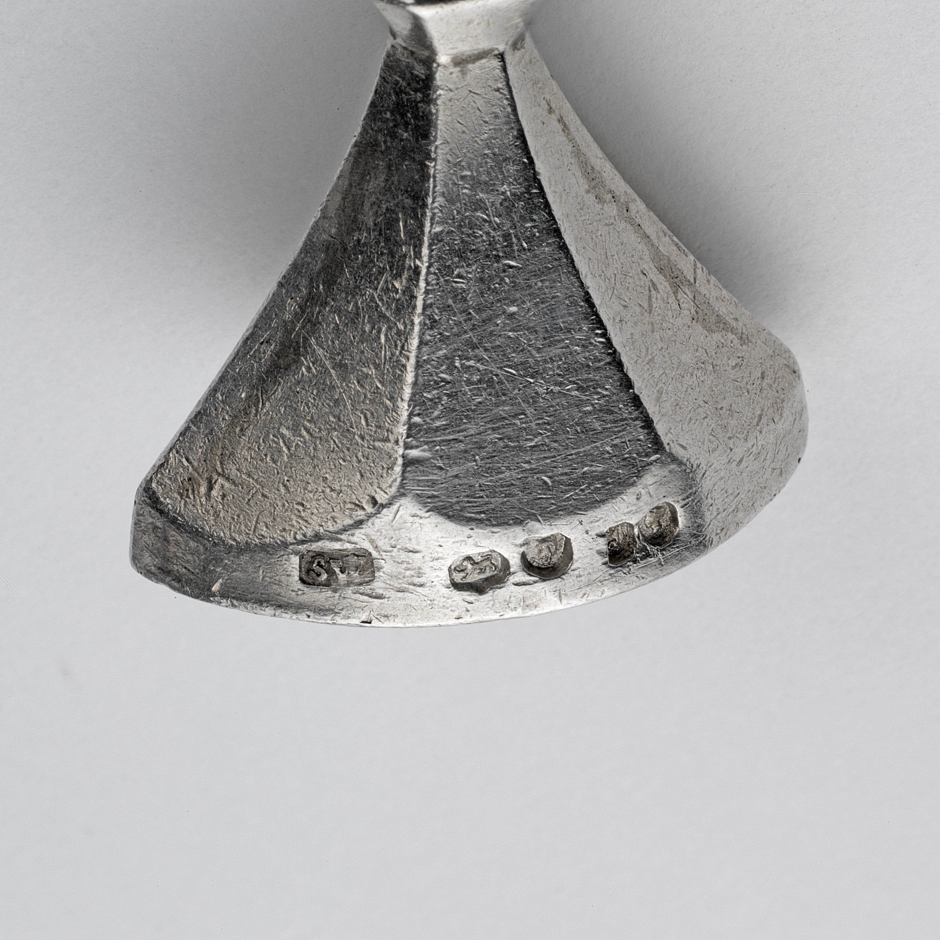 Detail of hallmarks on silver fob wax seal