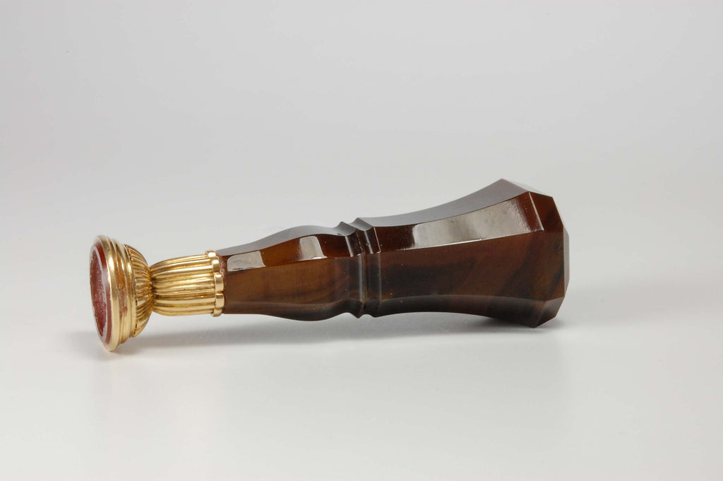 Early 19thC Agate, Gold & Carnelian Desk Wax Seal