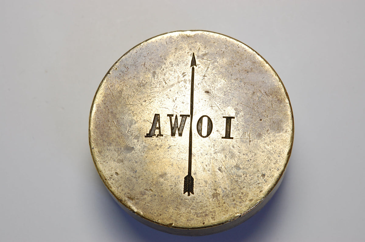 Top view antique American wax seal for Iowa