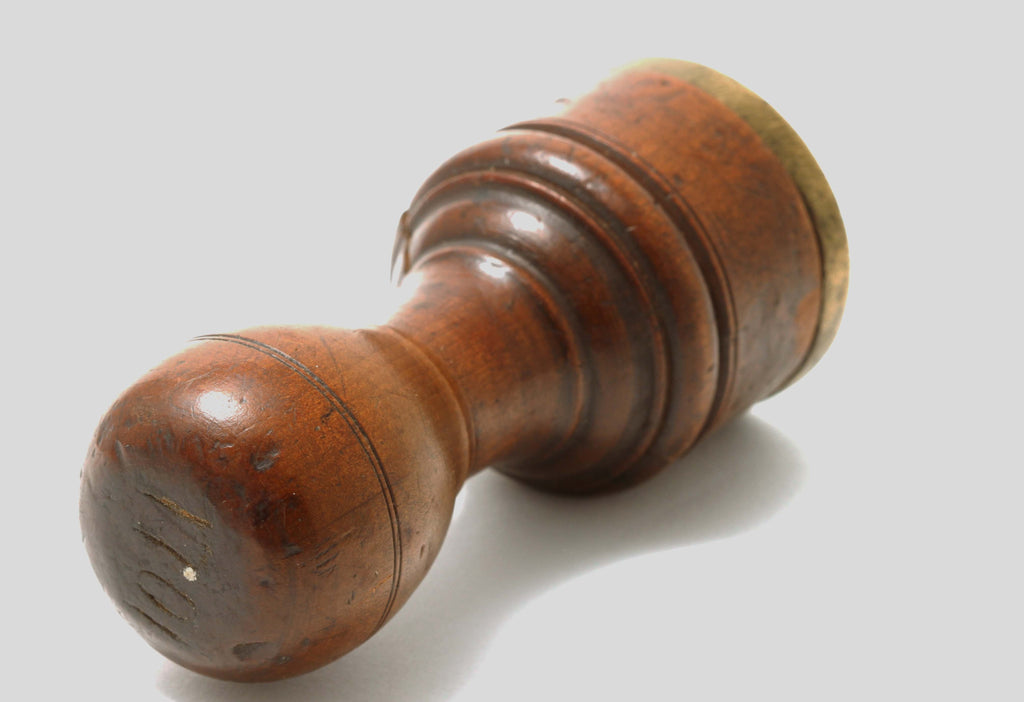 Large Brass Wood Notary Desk Wax Seal