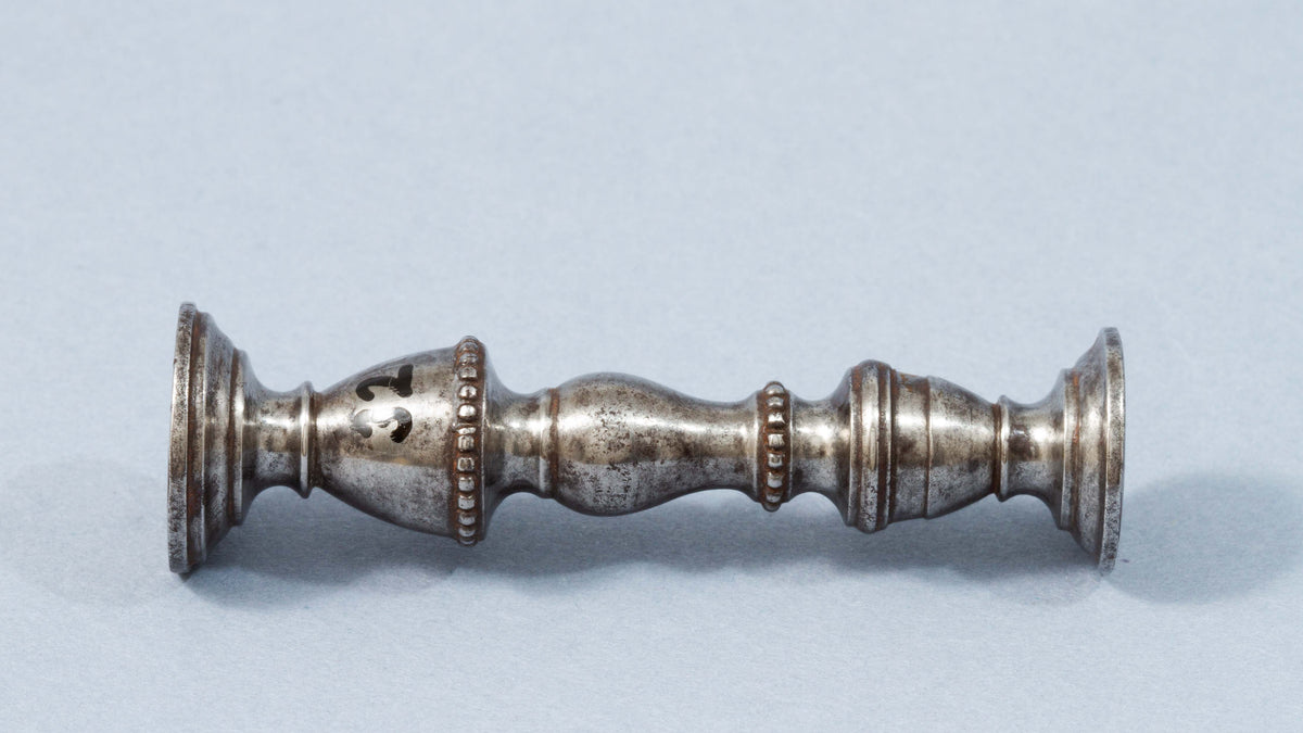Length of English steel antique double ended wax seal
