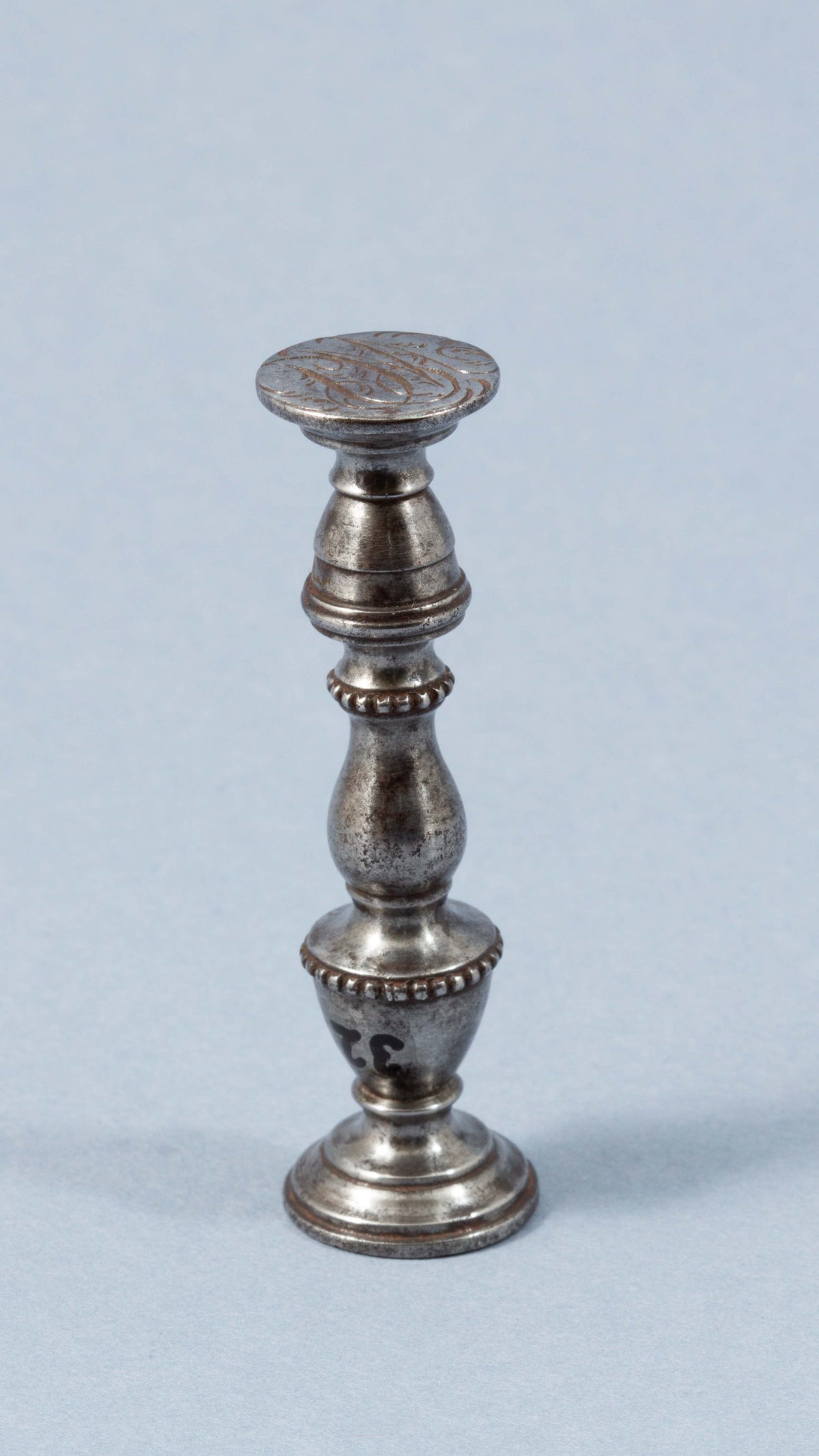 Standing antique steel double ended wax seal