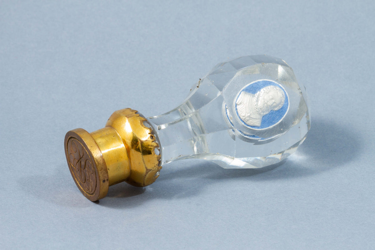 Glass and brass antique wax seal