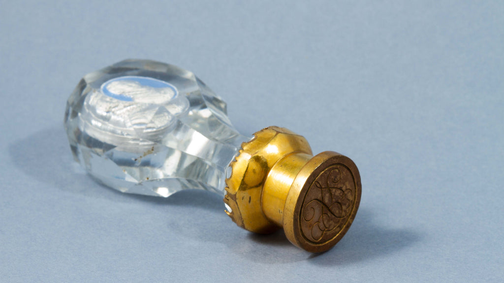 Antique Glass Sulphide and Gilt-Metal Desk Wax Seal Circa 1820