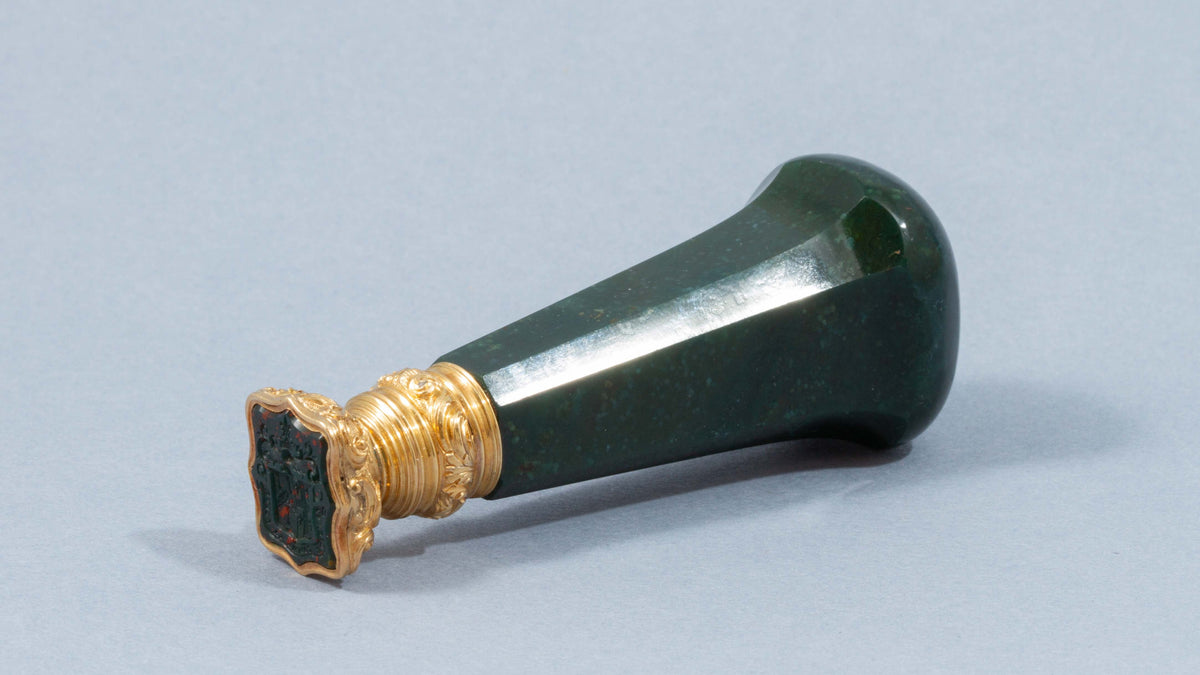 A Hardstone and Gold Desk Seal, English Circa 1850