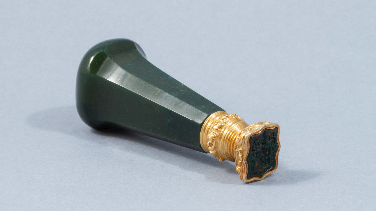 A Hardstone and Gold Desk Seal, English Circa 1850
