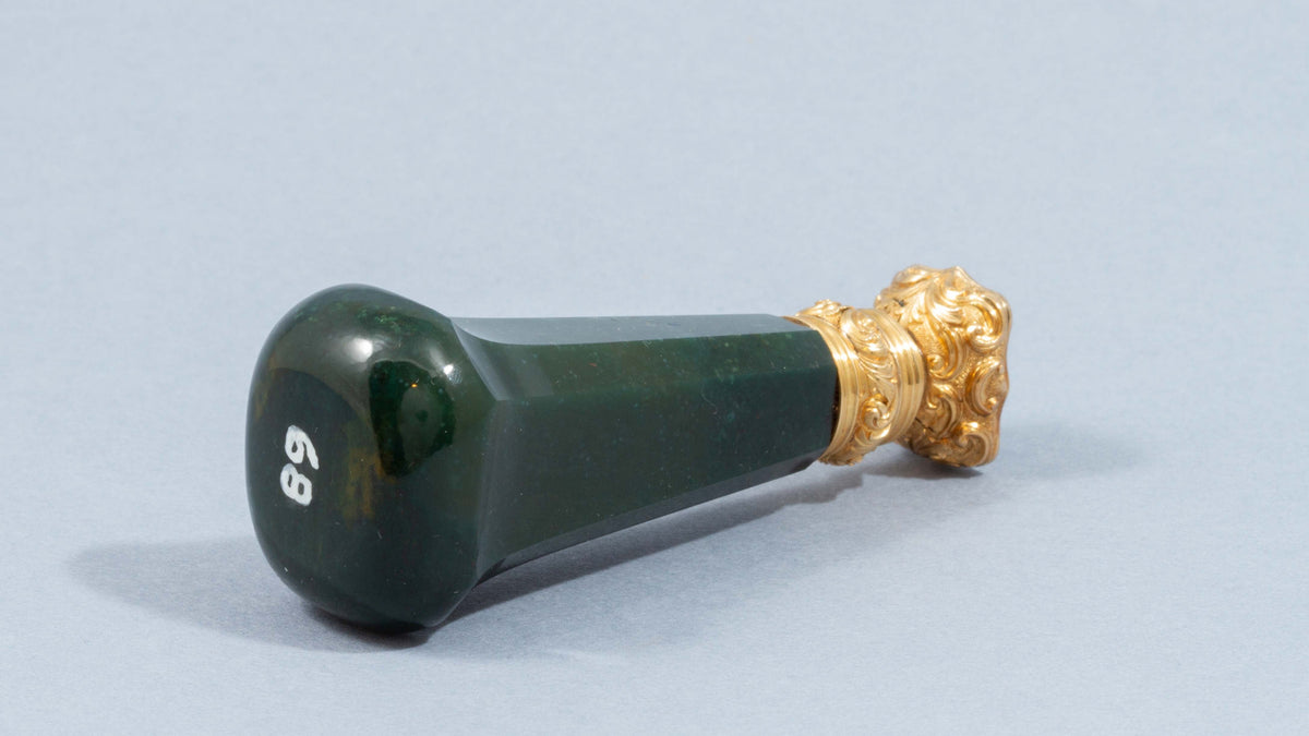 A Hardstone and Gold Desk Seal, English Circa 1850