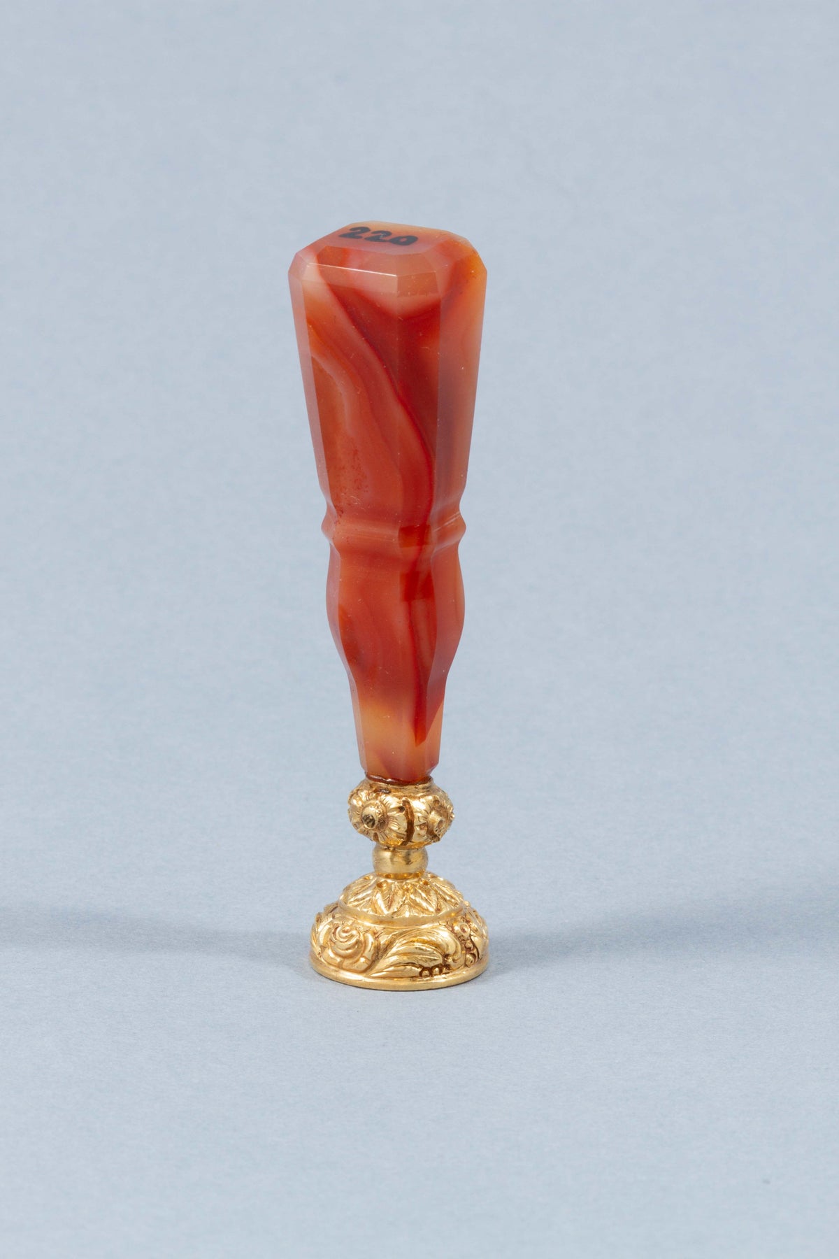 A Hardstone and Gold English Desk Seal, Second Quarter 19th Century