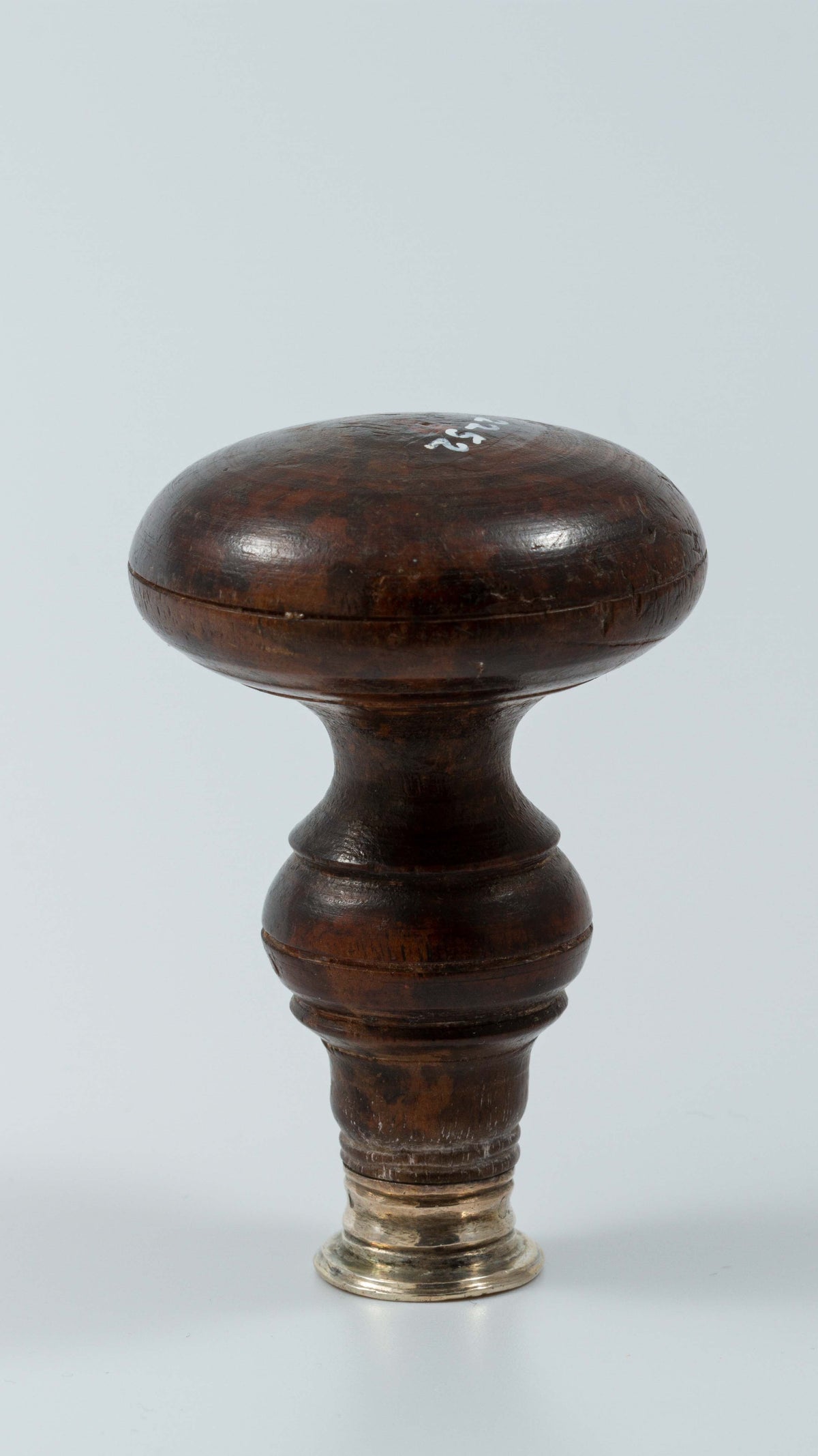 Silver and Fruitwood 18thC Armorial Desk Wax Seal