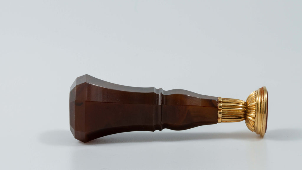Early 19thC Agate, Gold & Carnelian Desk Wax Seal