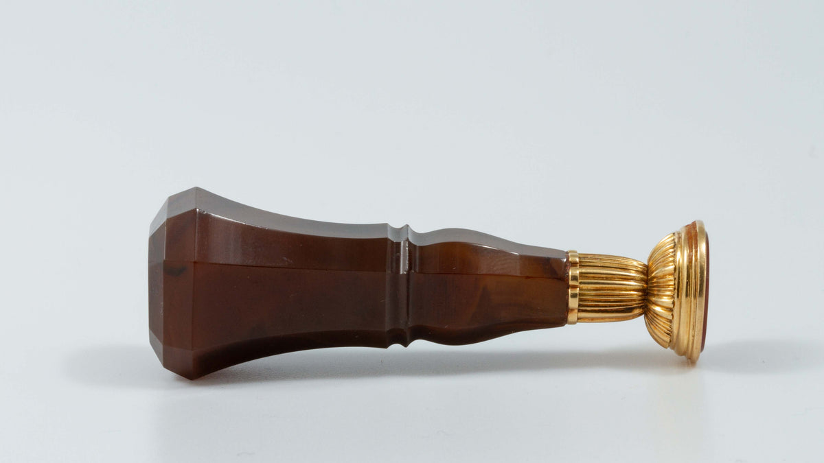 Early 19thC Agate, Gold & Carnelian Desk Wax Seal