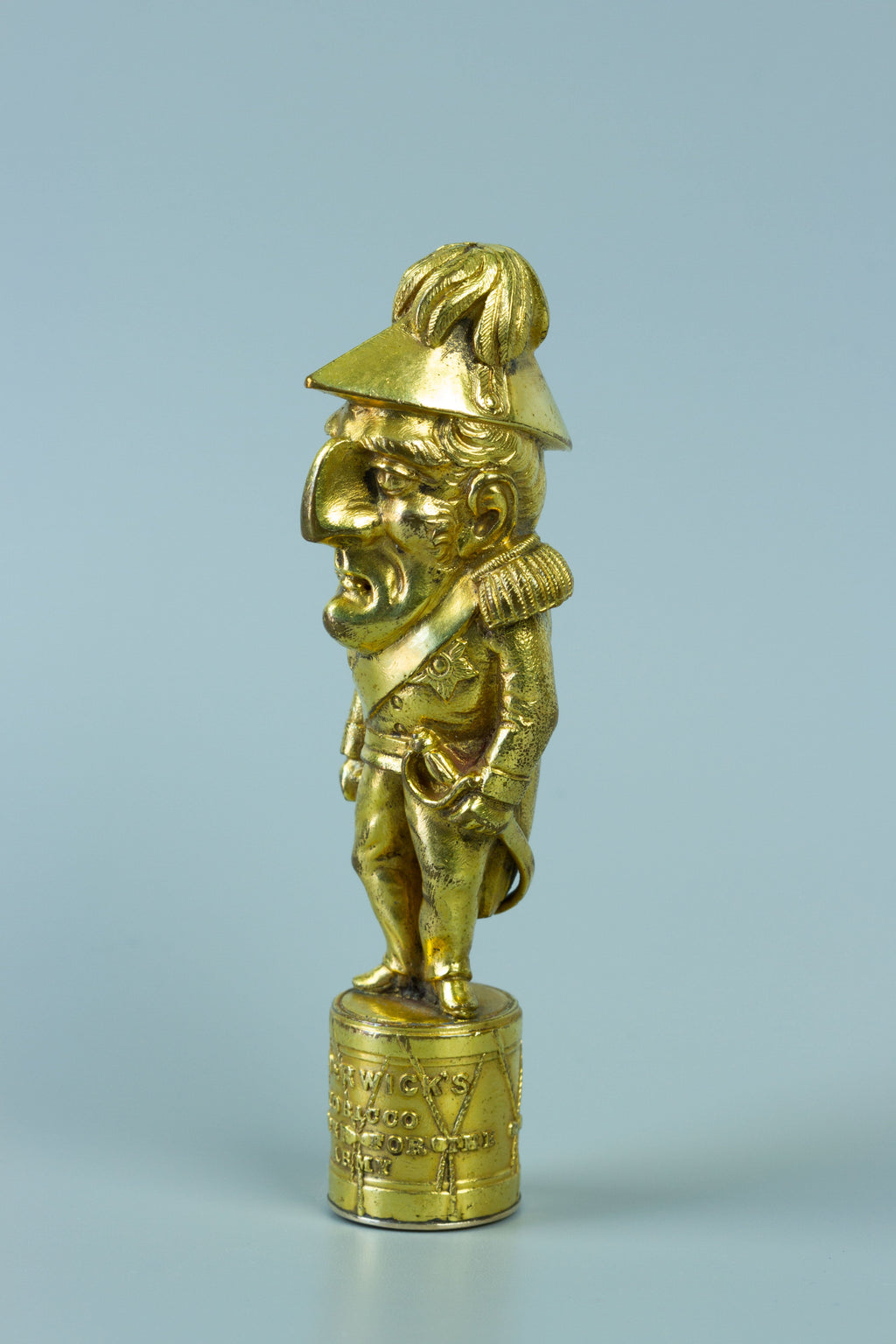Gilt figure of Wellington in uniform on wax seal