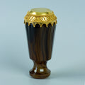 Antique brown agate wax seal with gold cap