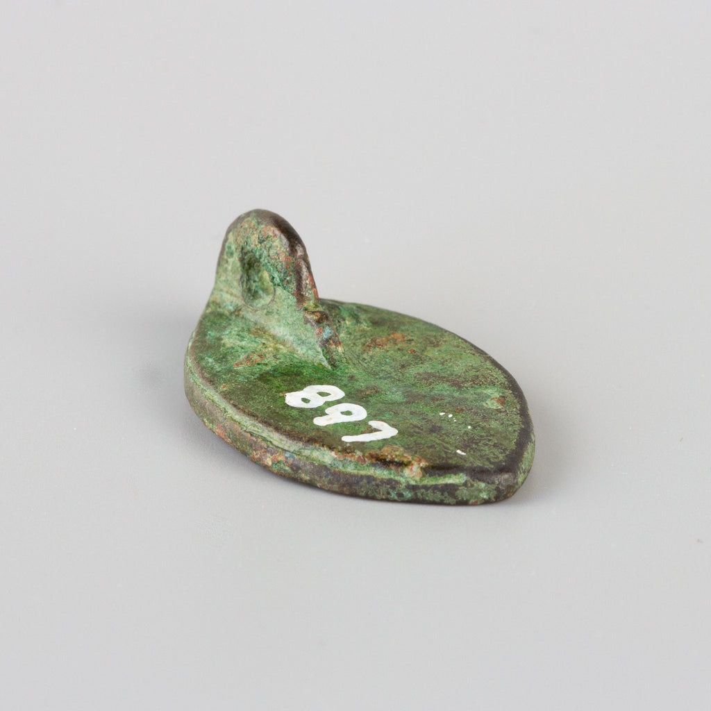 Medieval lead wax seal with suspension loop