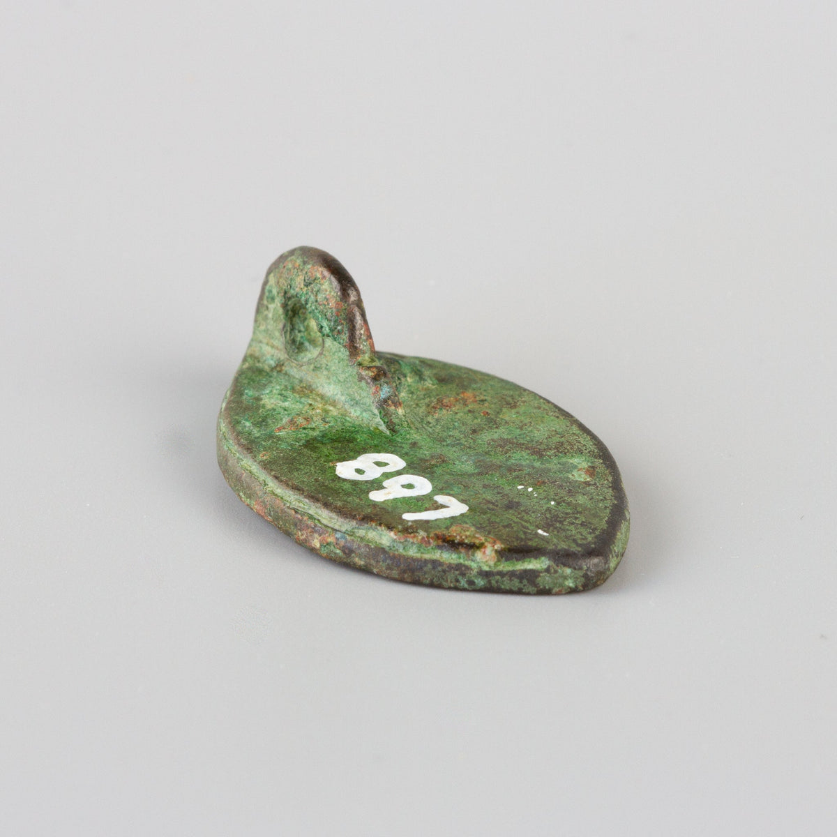Medieval lead wax seal with suspension loop