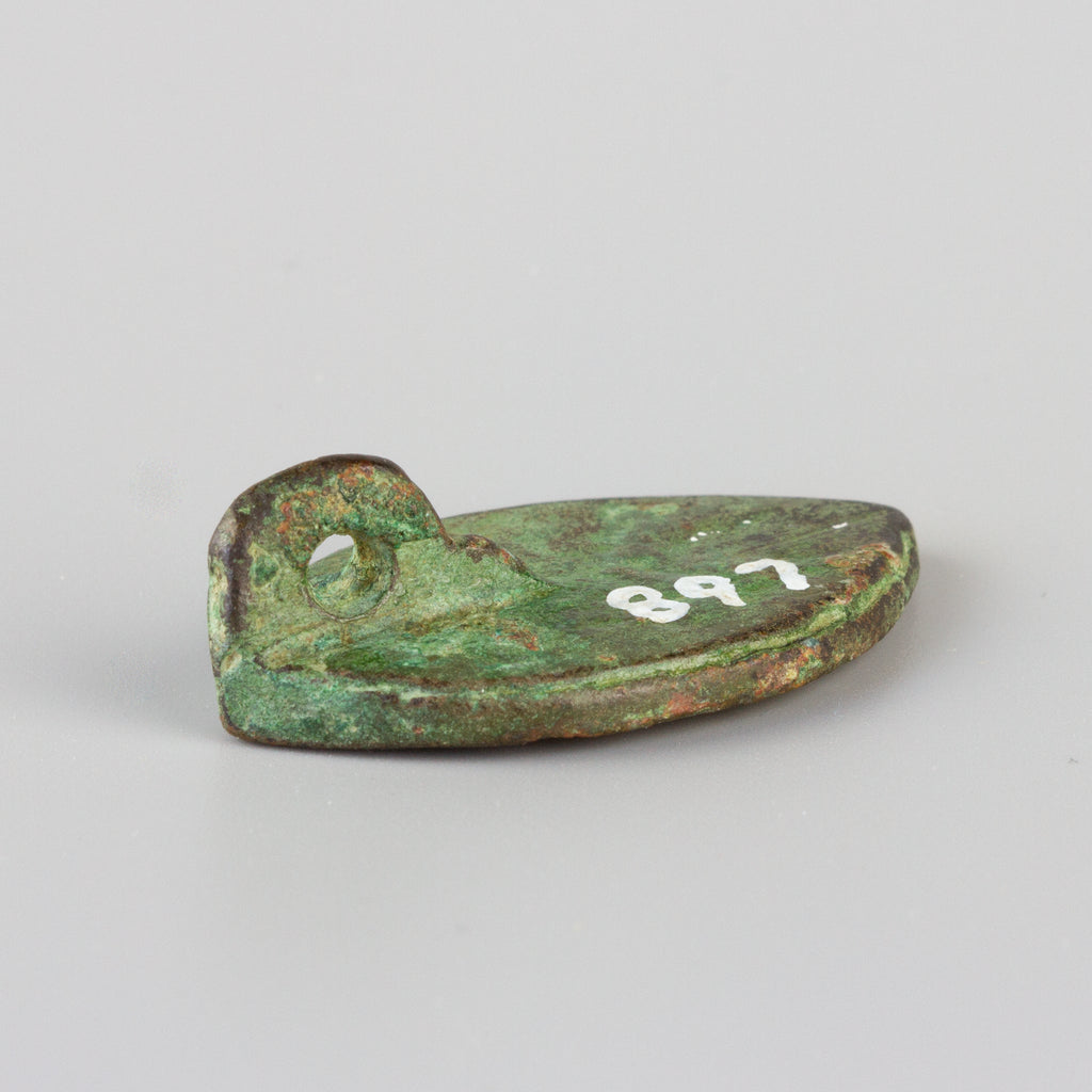 Medieval lead wax seal with suspension loop