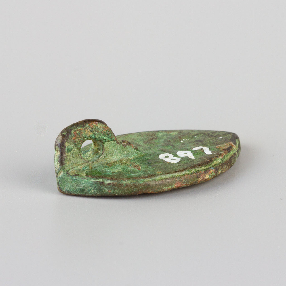 Medieval lead wax seal with suspension loop