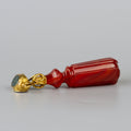 Red hardstone handle wax seal with rotating matrices
