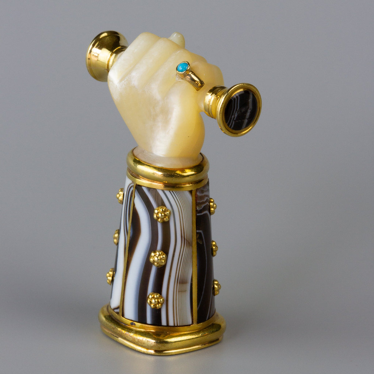 Mother of pearl, agate and gold hand wax seal