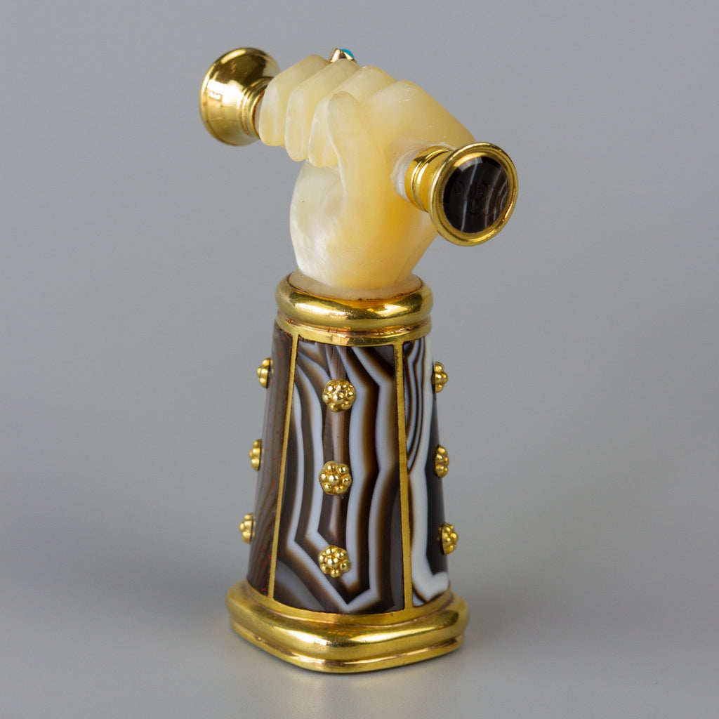 mother of pearl, agate and gold hand wax seal