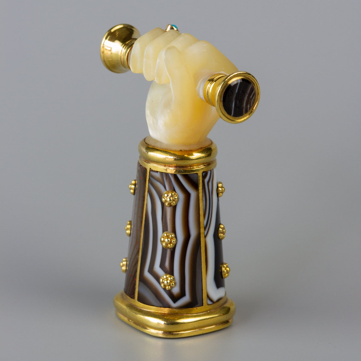 mother of pearl, agate and gold hand wax seal