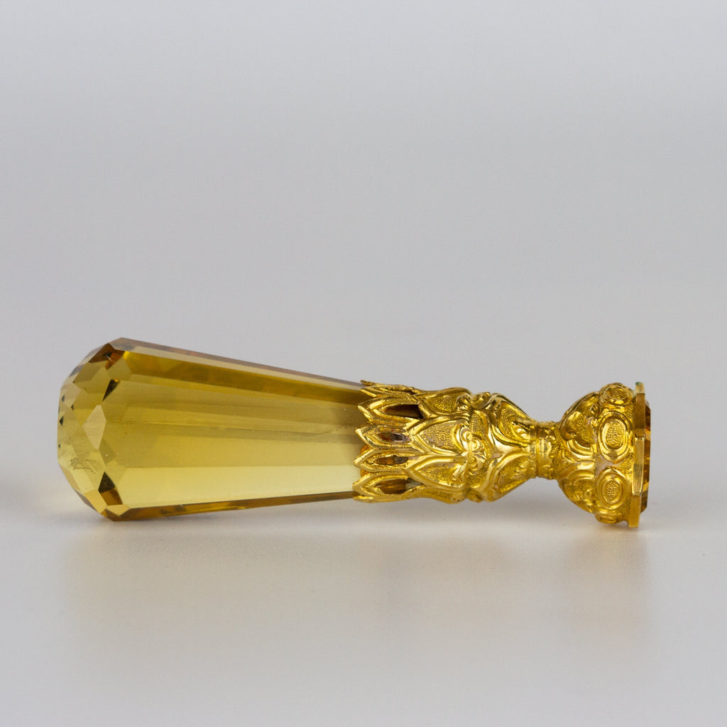 Faceted Citrine and Gold 'Cat' Desk Seal