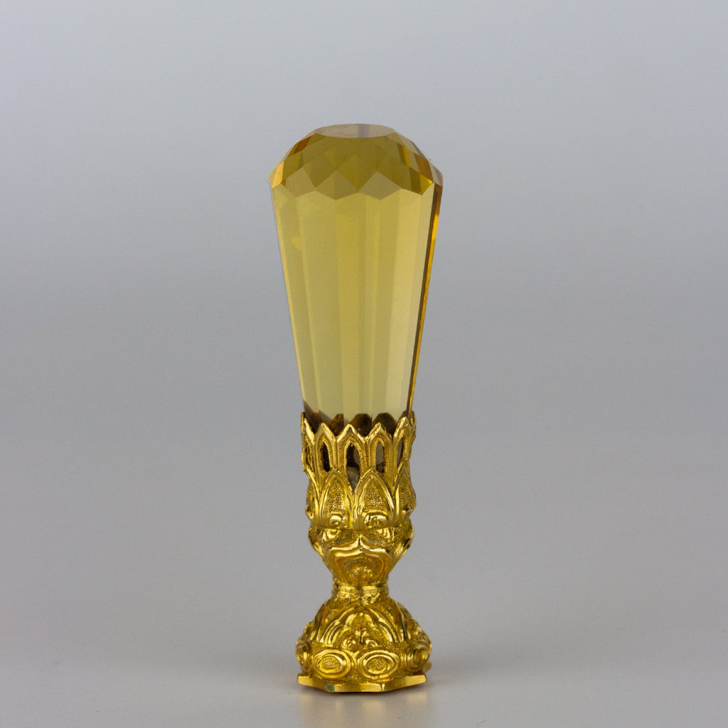 Faceted Citrine and Gold 'Cat' Desk Seal