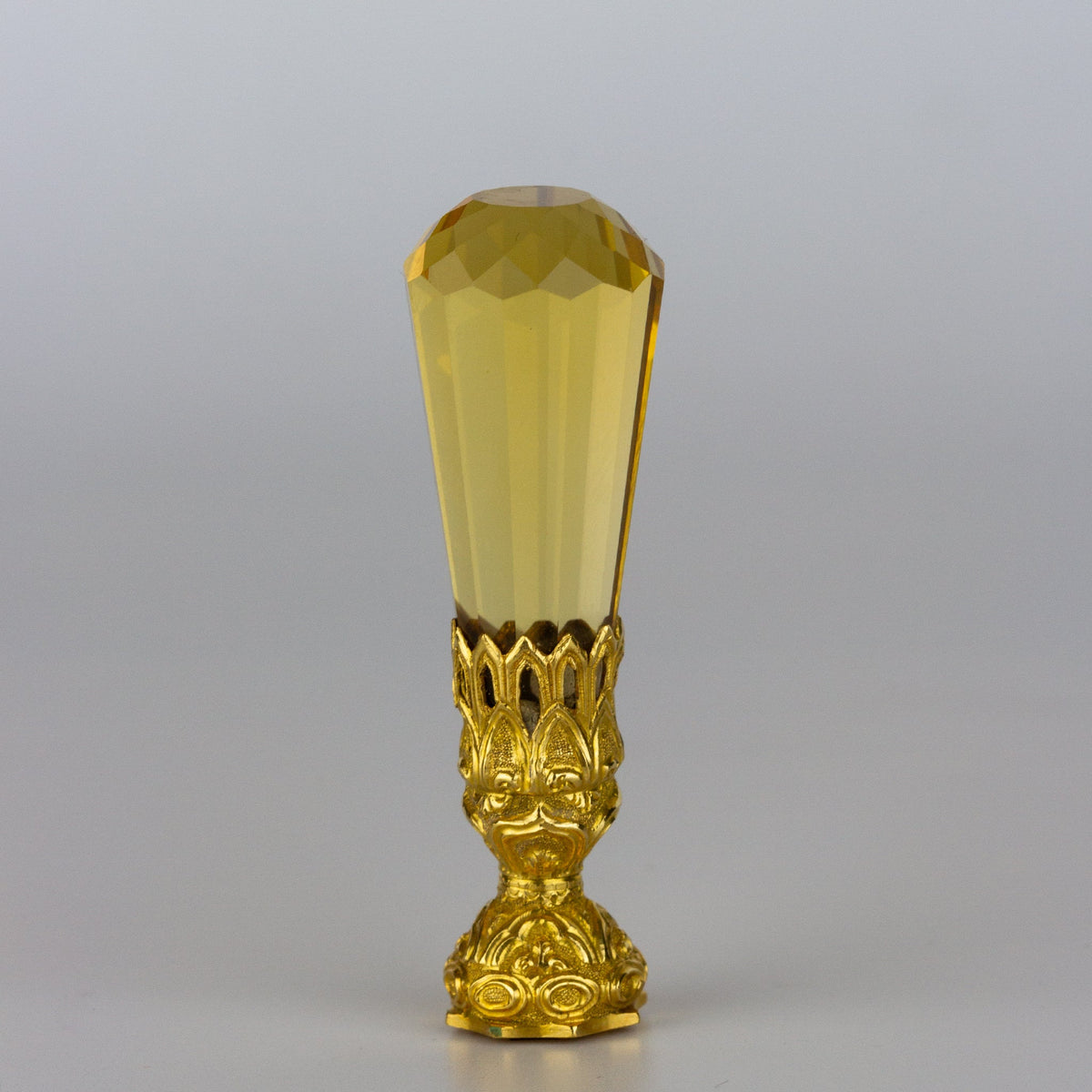 Faceted Citrine and Gold 'Cat' Desk Seal
